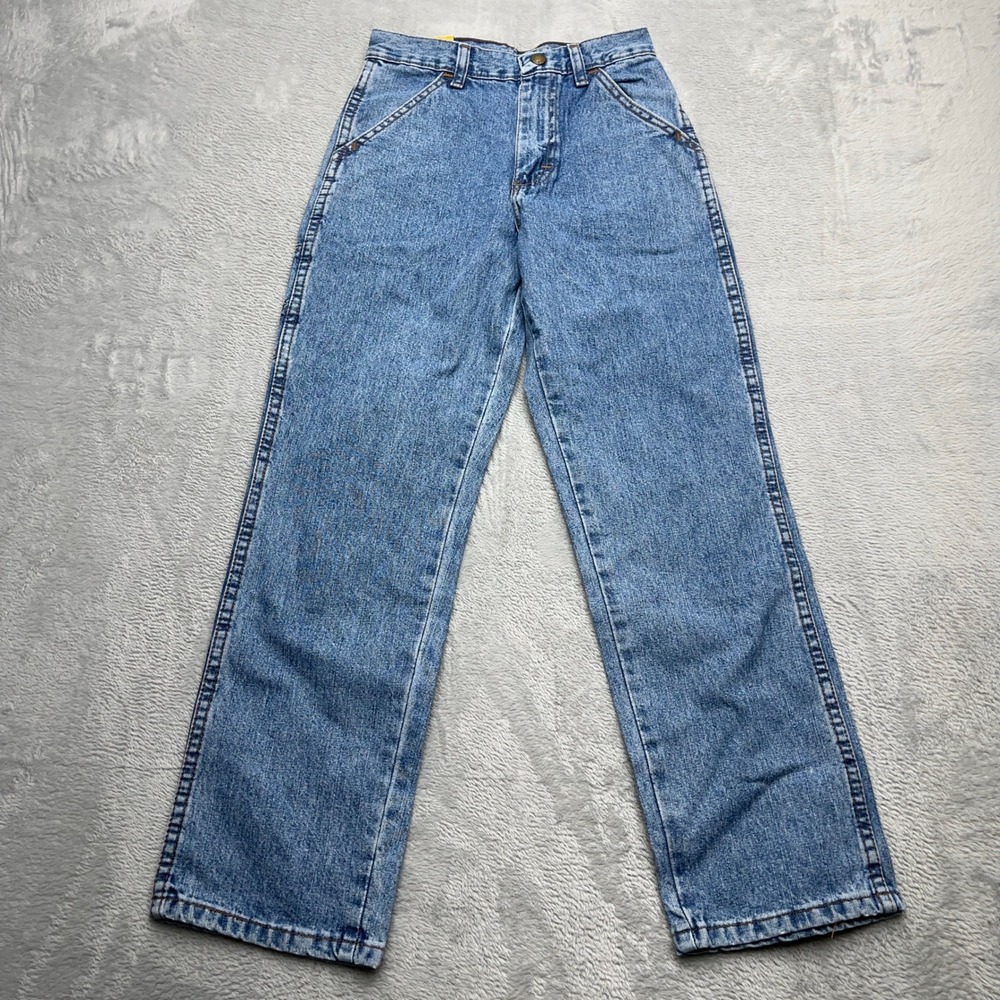 NEW Rustler Legendary Gold Straight Jeans Kids 12 Slim Blue Denim Cotton Loose